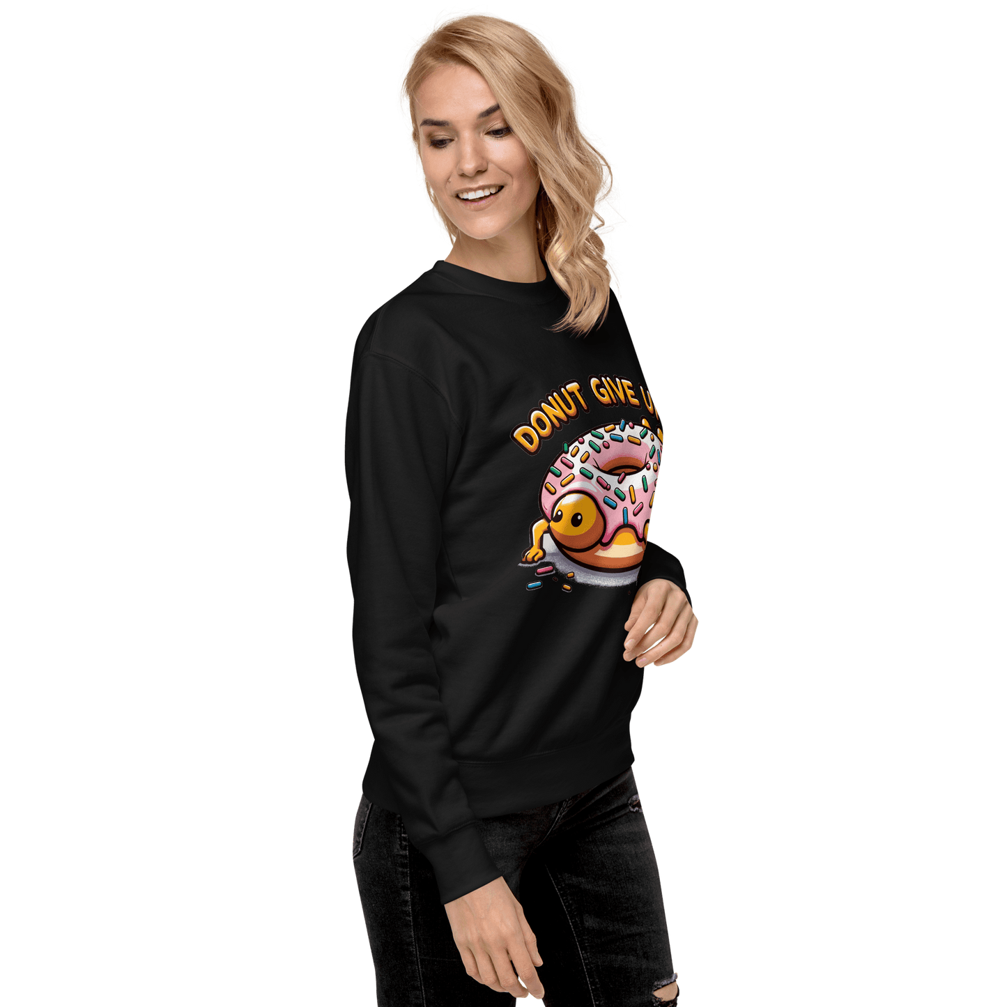 Unisex Premium Sweatshirt "Donut give up" - Artexio