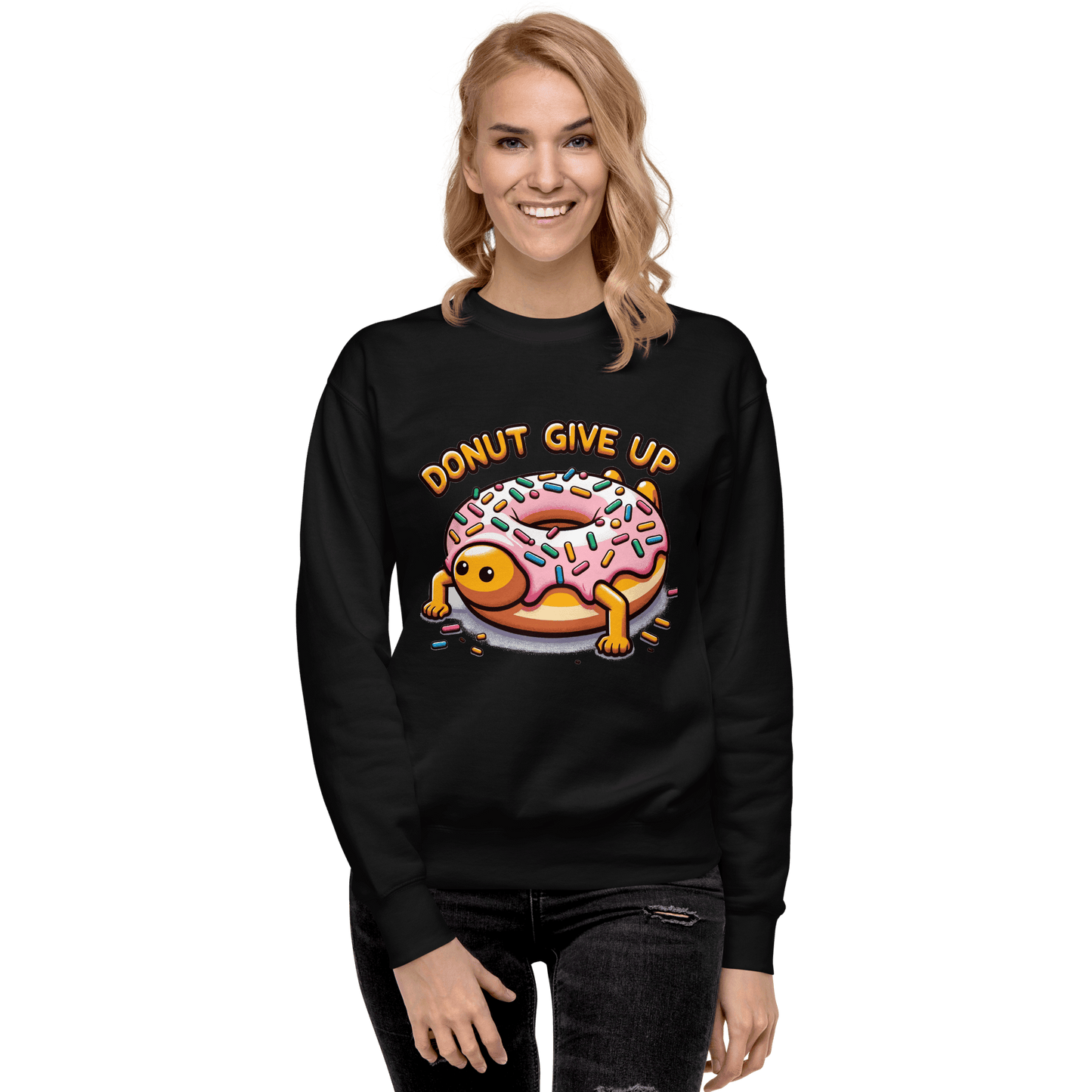 Unisex Premium Sweatshirt "Donut give up" - Artexio