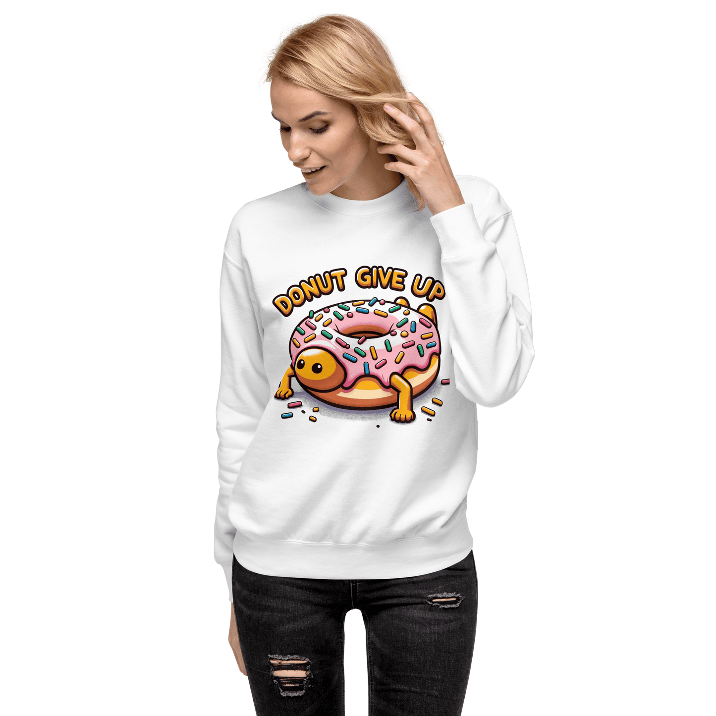 Unisex Premium Sweatshirt "Donut give up" - Artexio