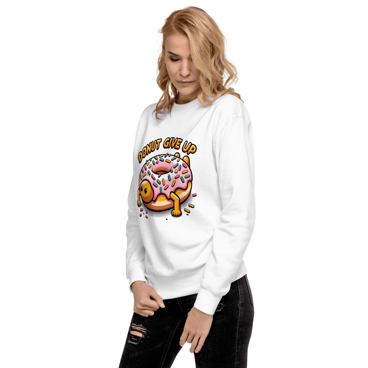 Unisex Premium Sweatshirt "Donut give up" - Artexio