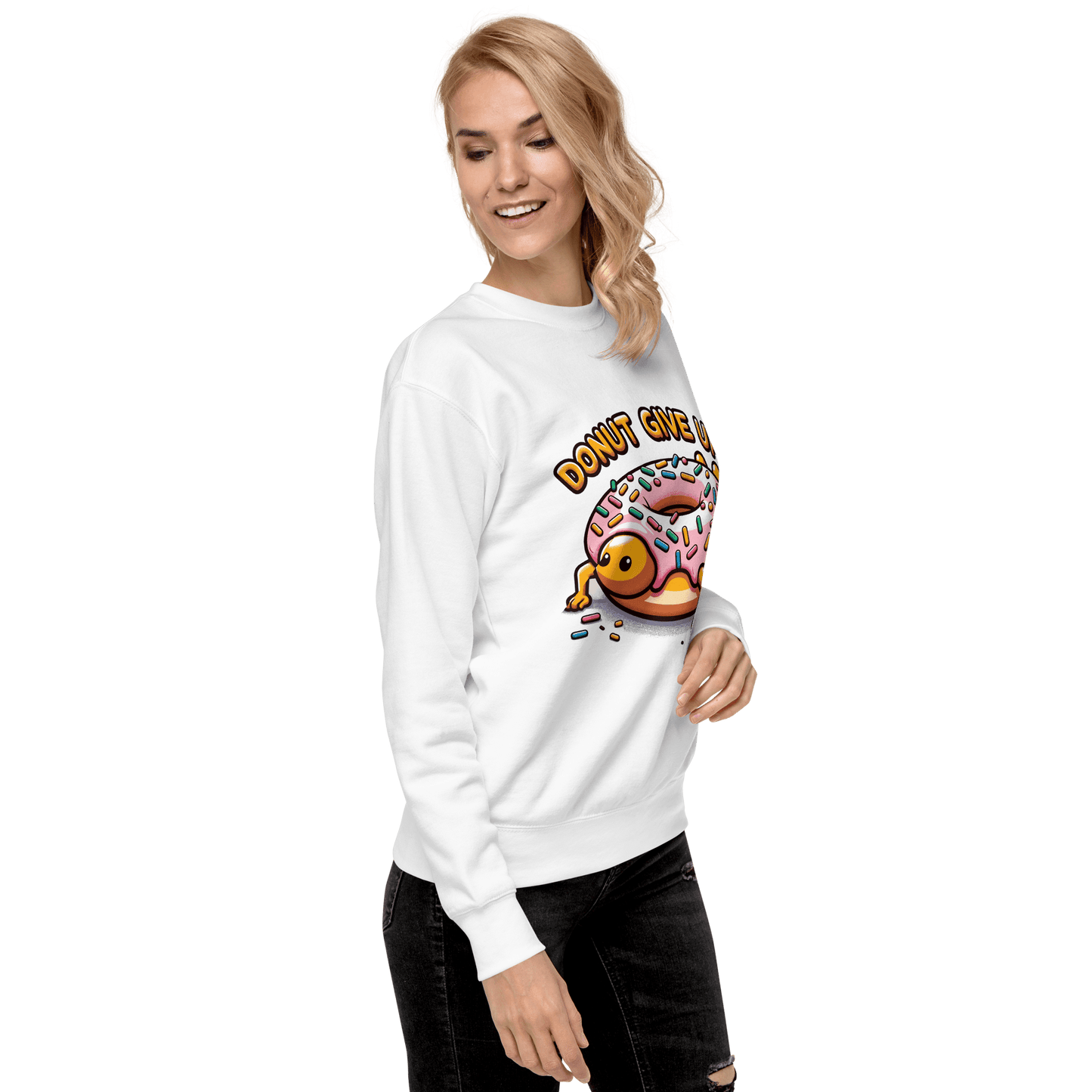 Unisex Premium Sweatshirt "Donut give up" - Artexio