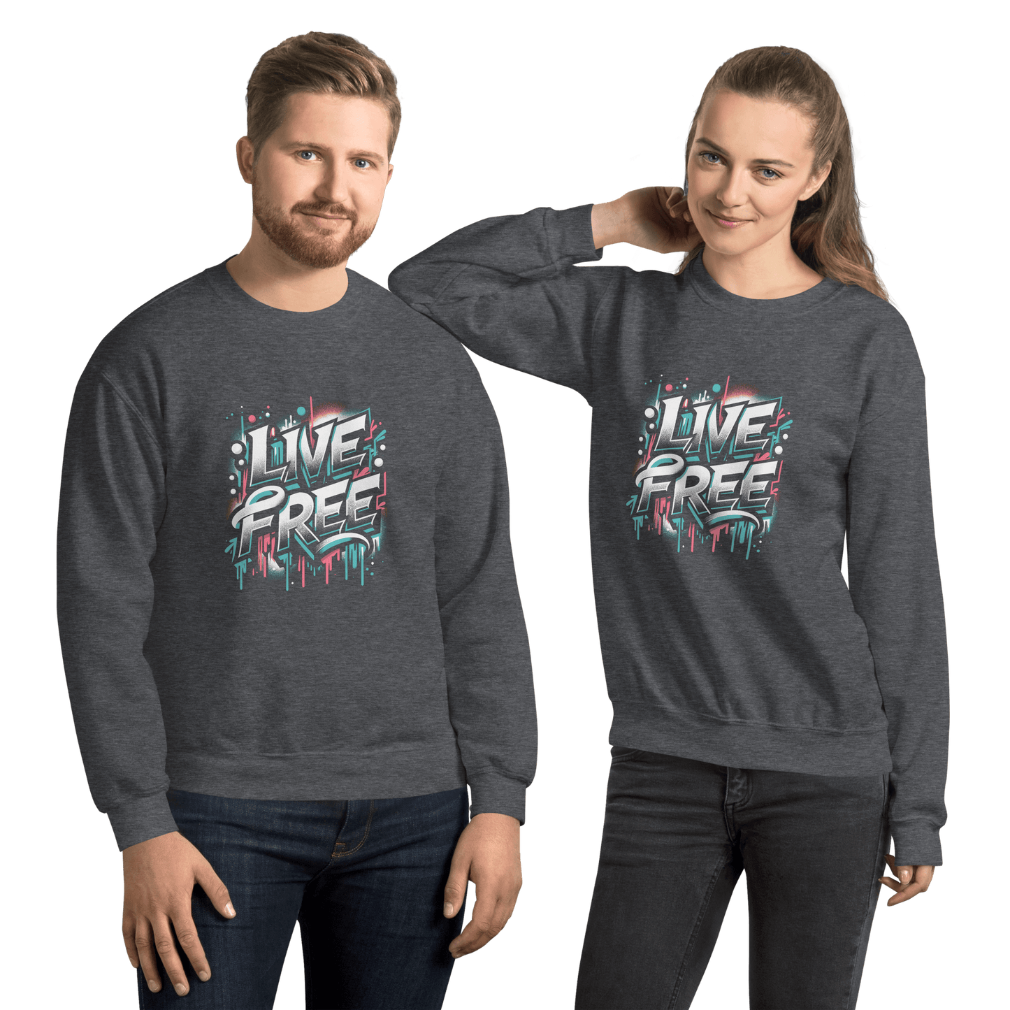 Unisex Sweatshirt "Live Free" - Artexio