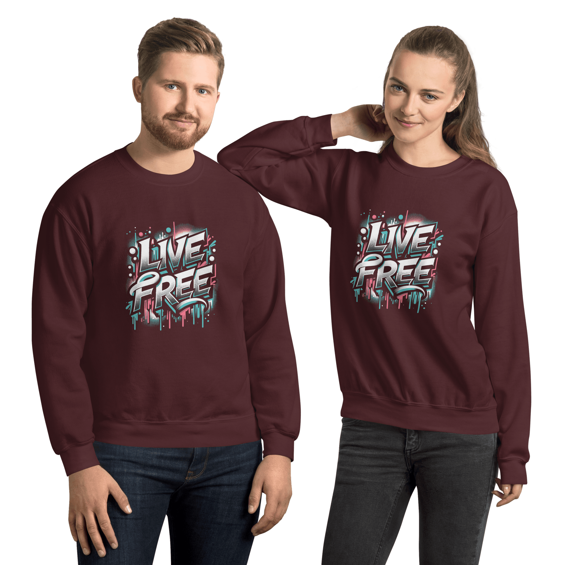 Unisex Sweatshirt "Live Free" - Artexio