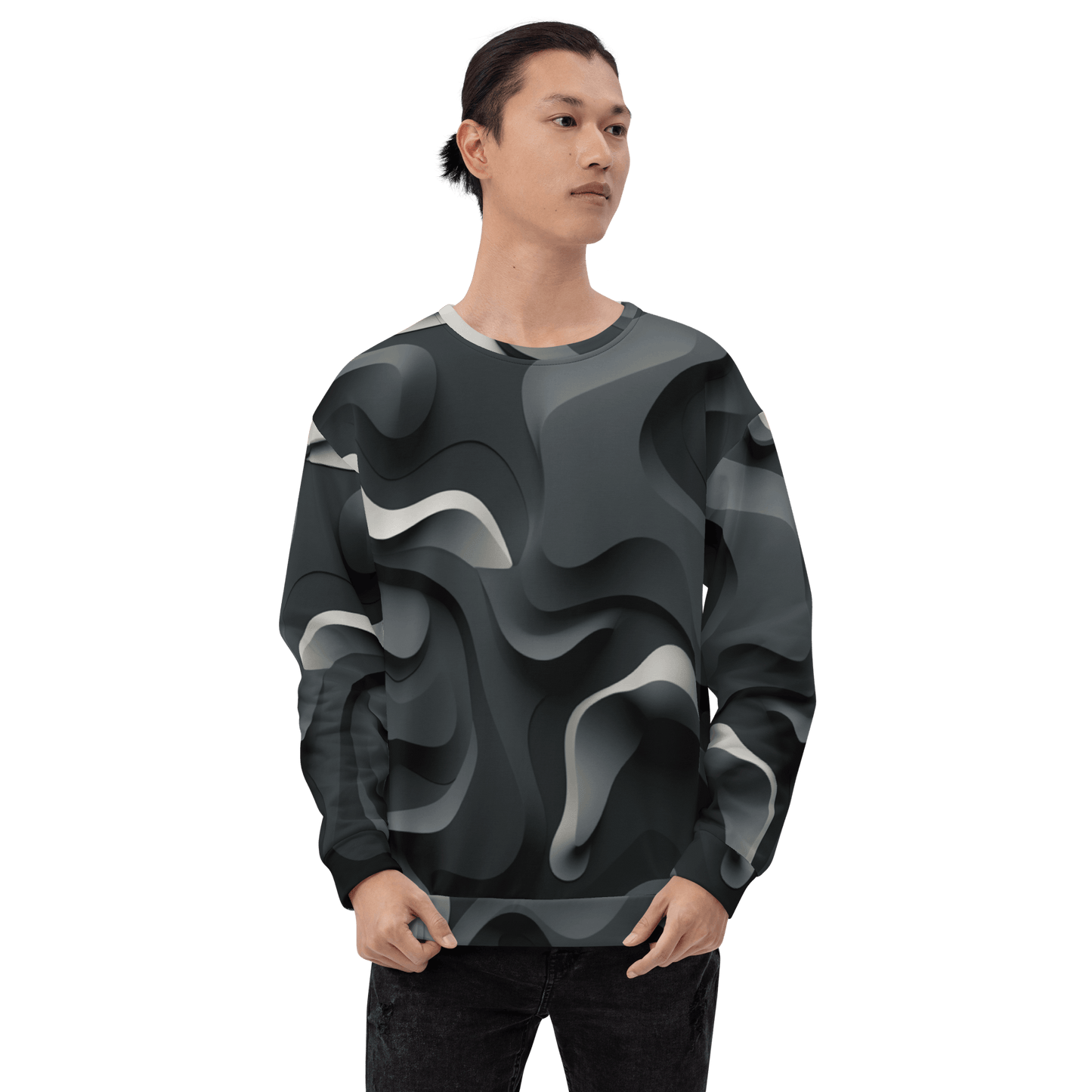 Unisex Sweatshirt "Monochrome Flow" - Artexio