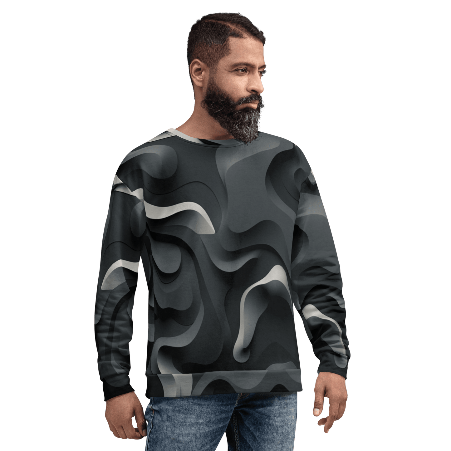 Unisex Sweatshirt "Monochrome Flow" - Artexio