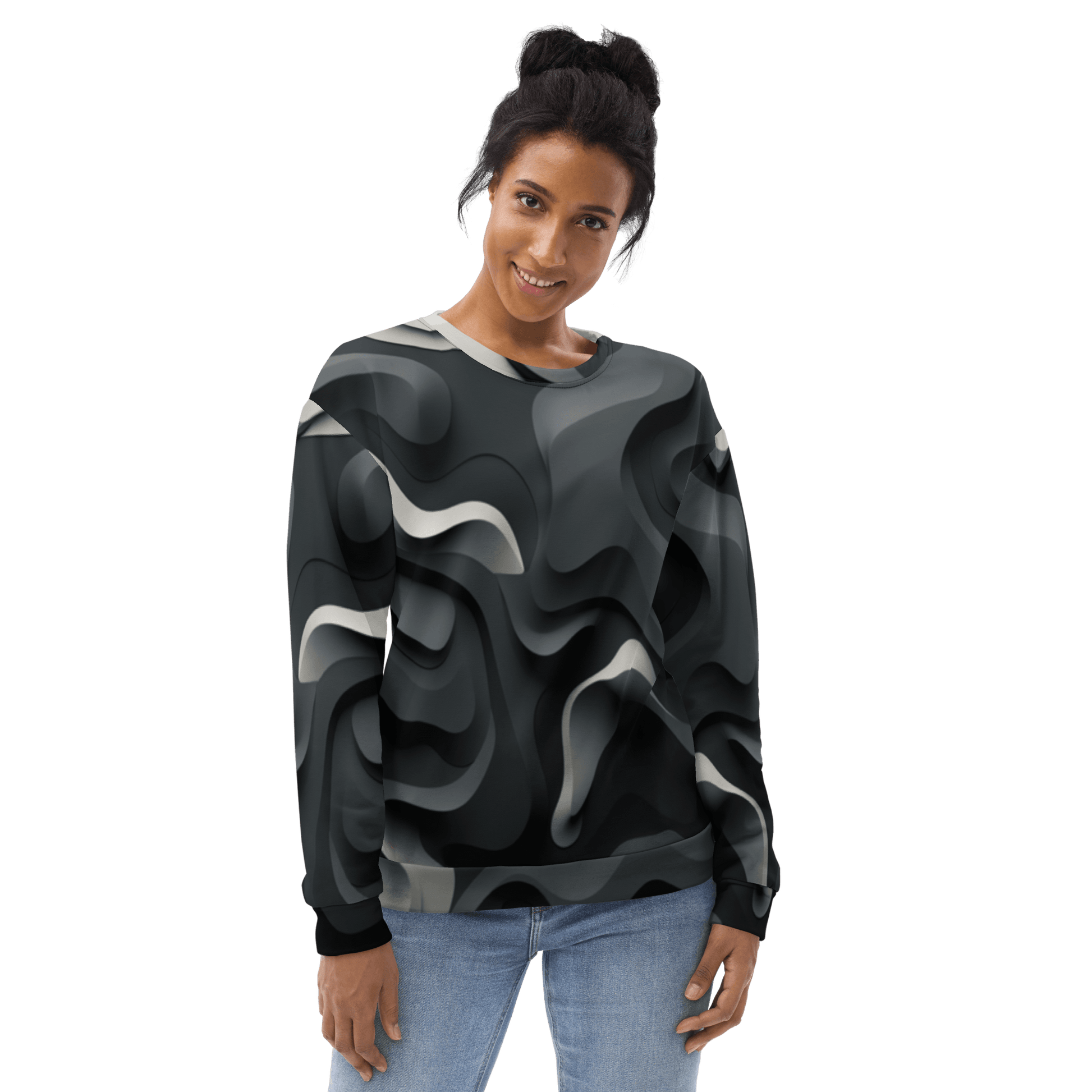 Unisex Sweatshirt "Monochrome Flow" - Artexio