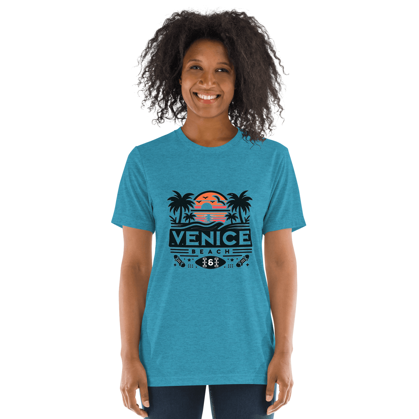 Kurzärmeliges Tri Blend T-Shirt "Venice Beach" - Artexio