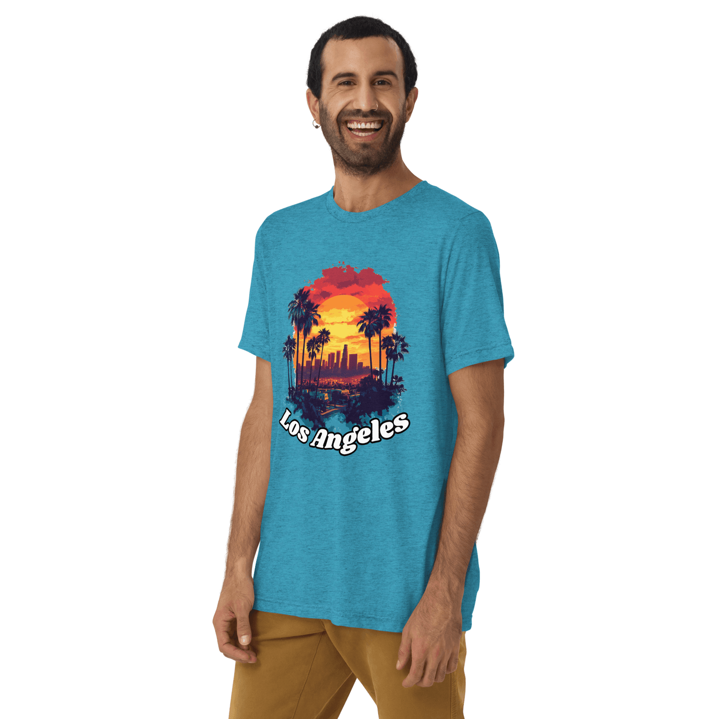 Kurzärmeliges Tri-Blend T-Shirt "Los Angeles" - Artexio