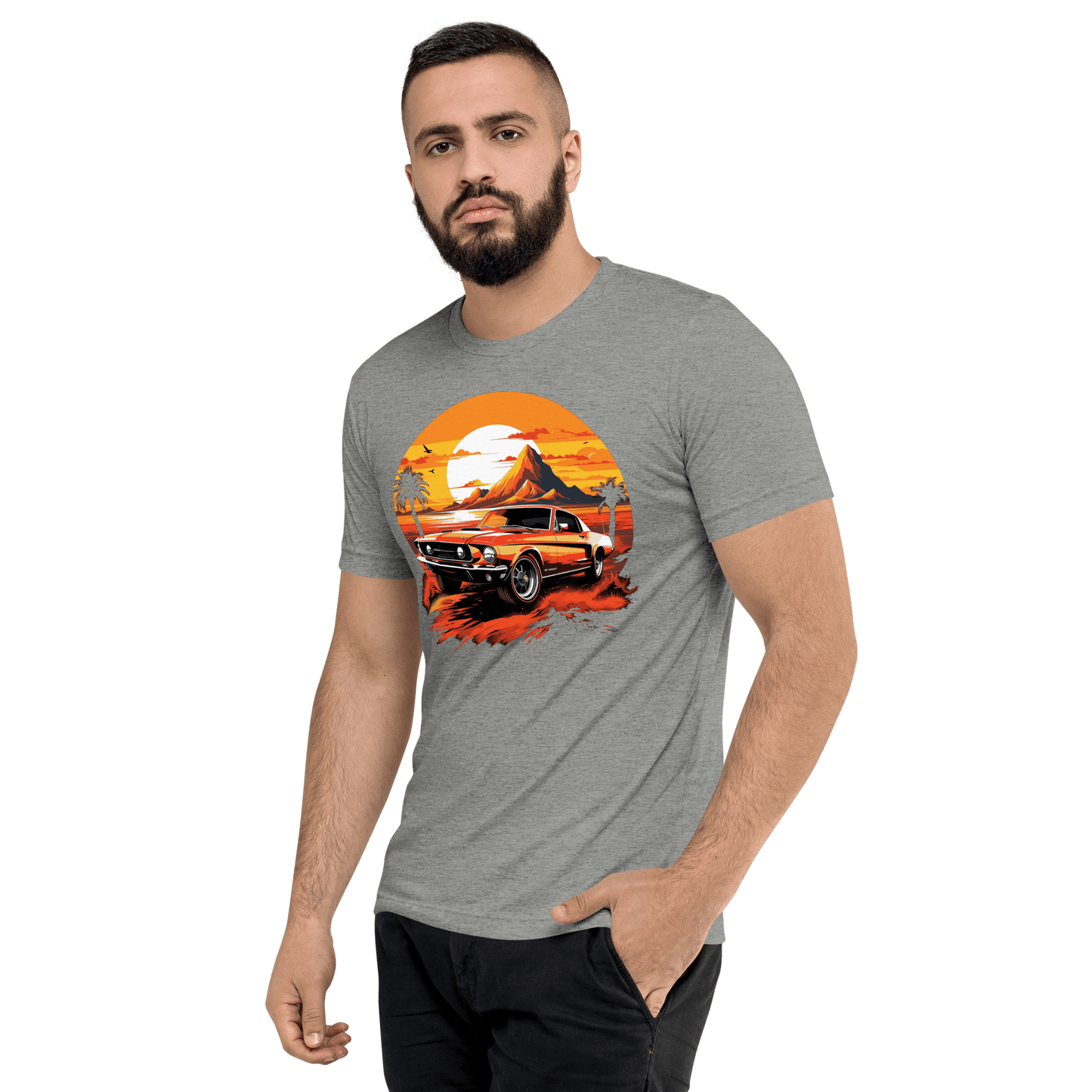 Short-sleeved tri-blend T-shirt "Ford Mustang"