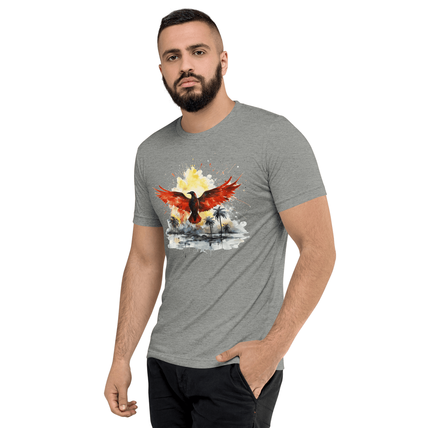 Kurzärmeliges Tri Blend T-Shirt "Firebird" - Artexio