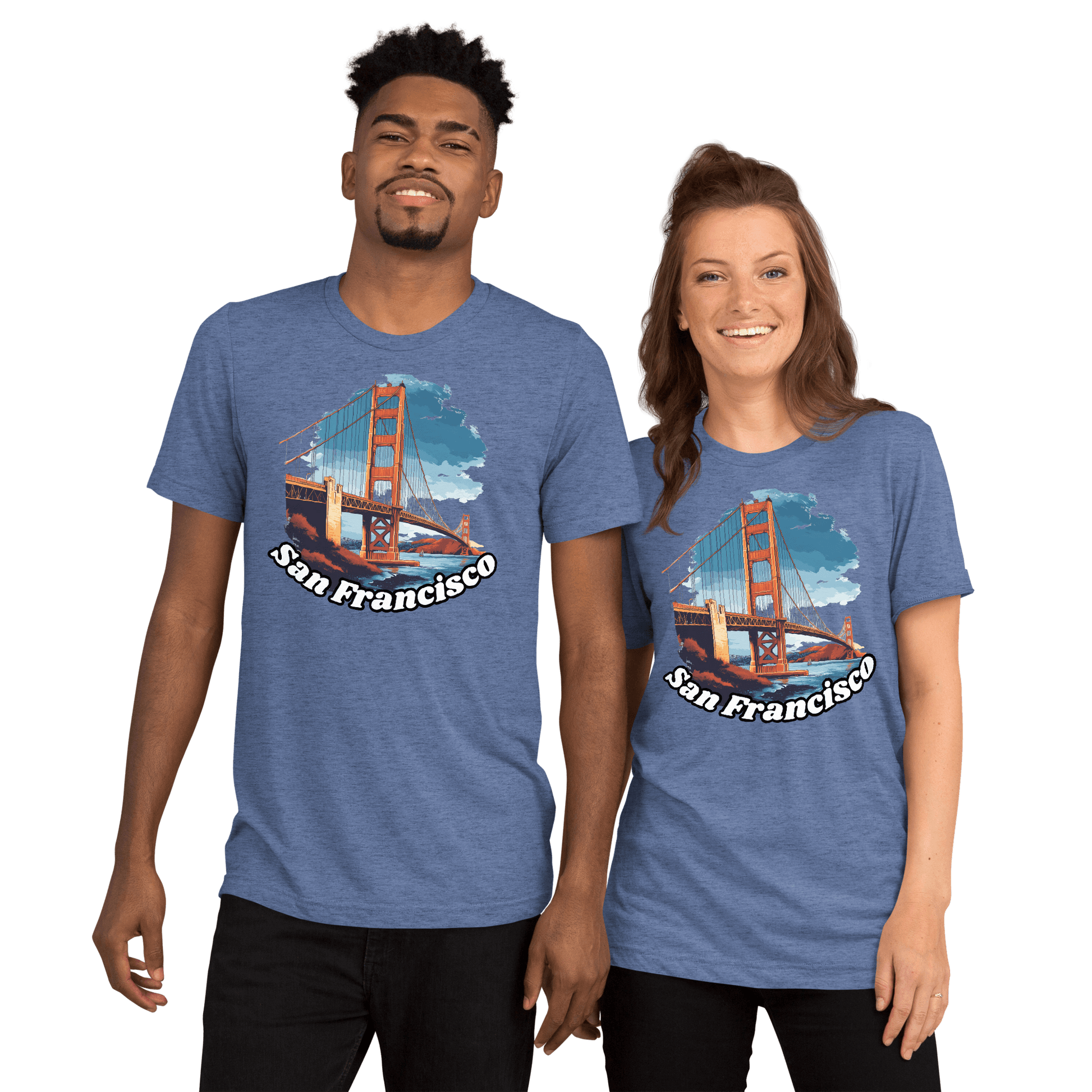 Kurzärmeliges Tri-Blend T-Shirt "San Francisco" - Artexio