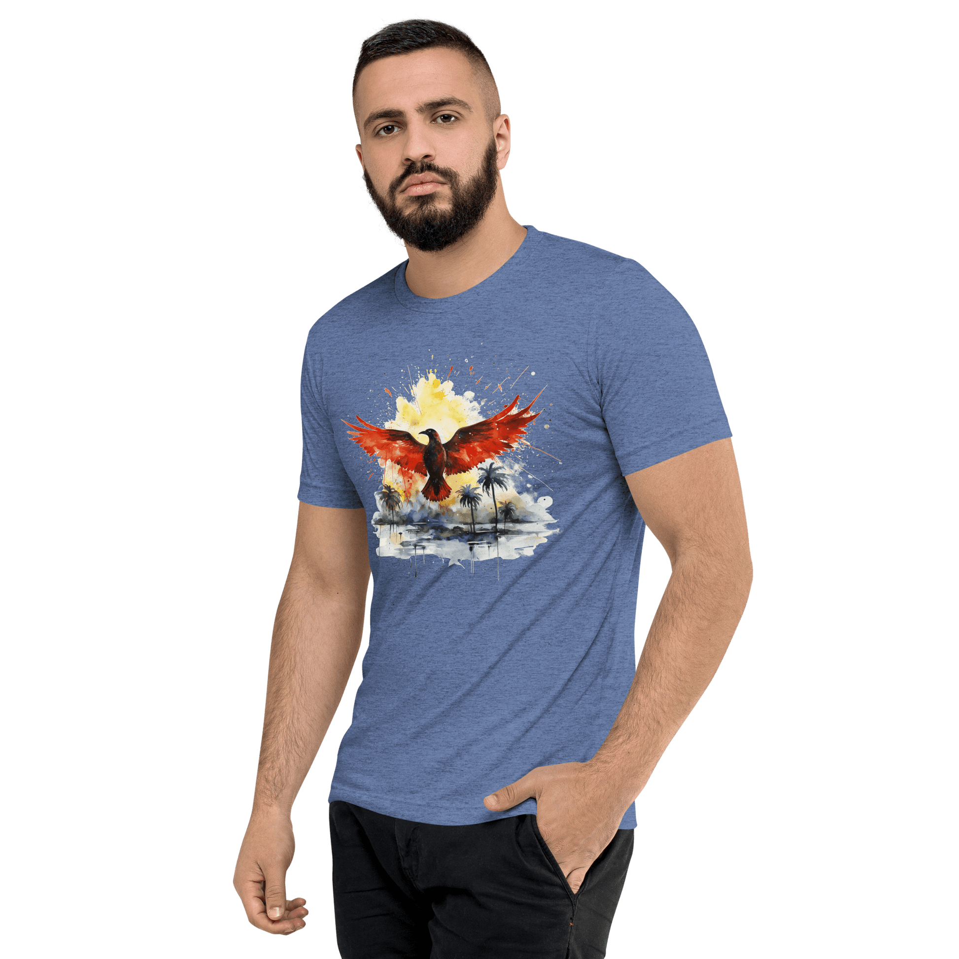 Kurzärmeliges Tri Blend T-Shirt "Firebird" - Artexio