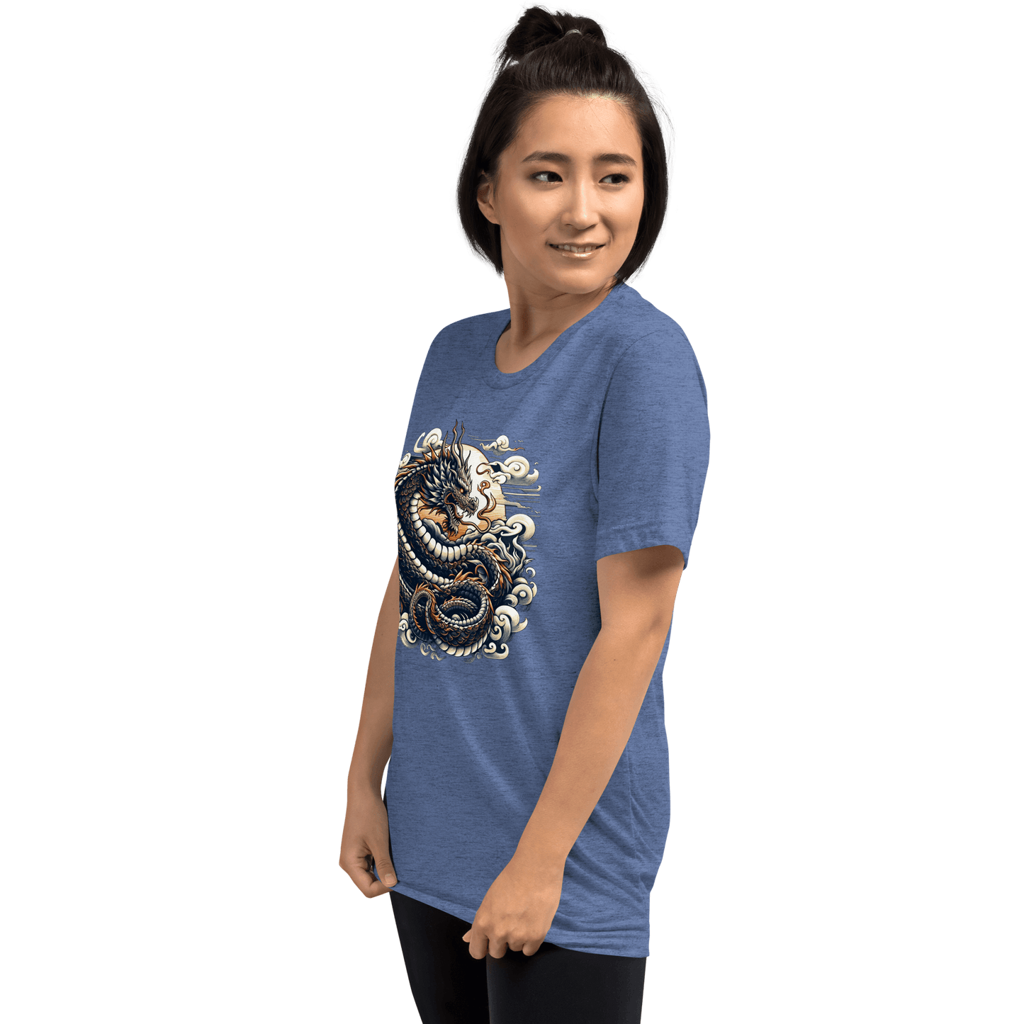 Kurzärmeliges Tri Blend T-Shirt "Drache" - Artexio