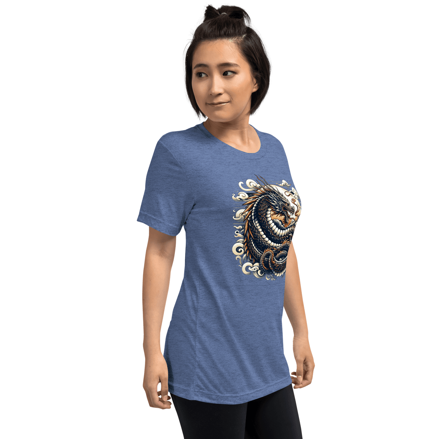 Kurzärmeliges Tri Blend T-Shirt "Drache" - Artexio