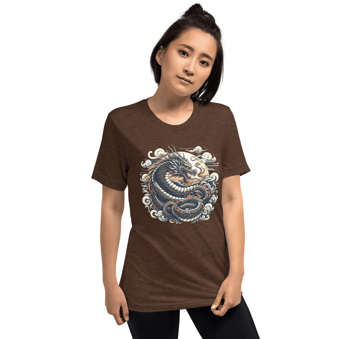 Kurzärmeliges Tri Blend T-Shirt "Drache" - Artexio