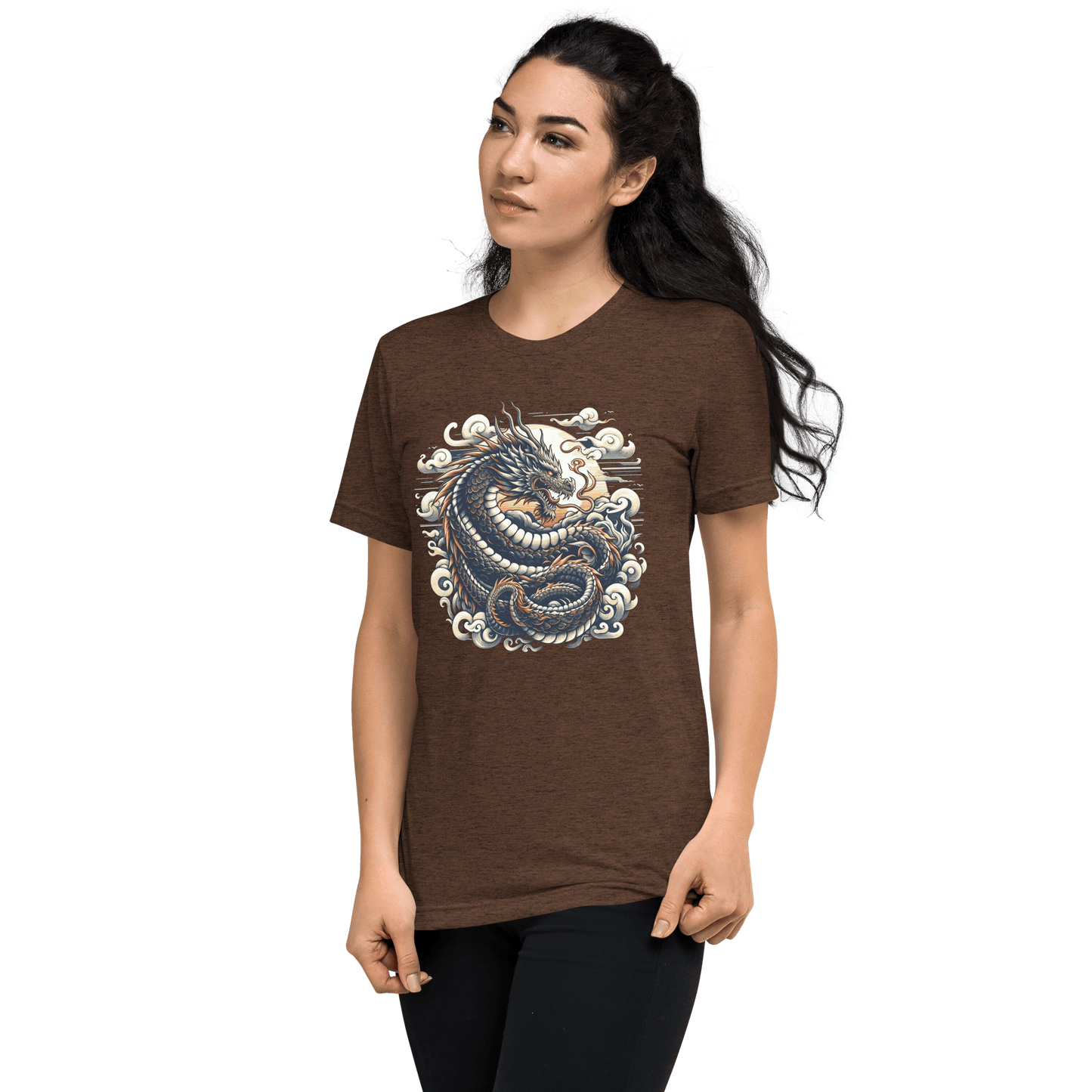 Kurzärmeliges Tri Blend T-Shirt "Drache" - Artexio