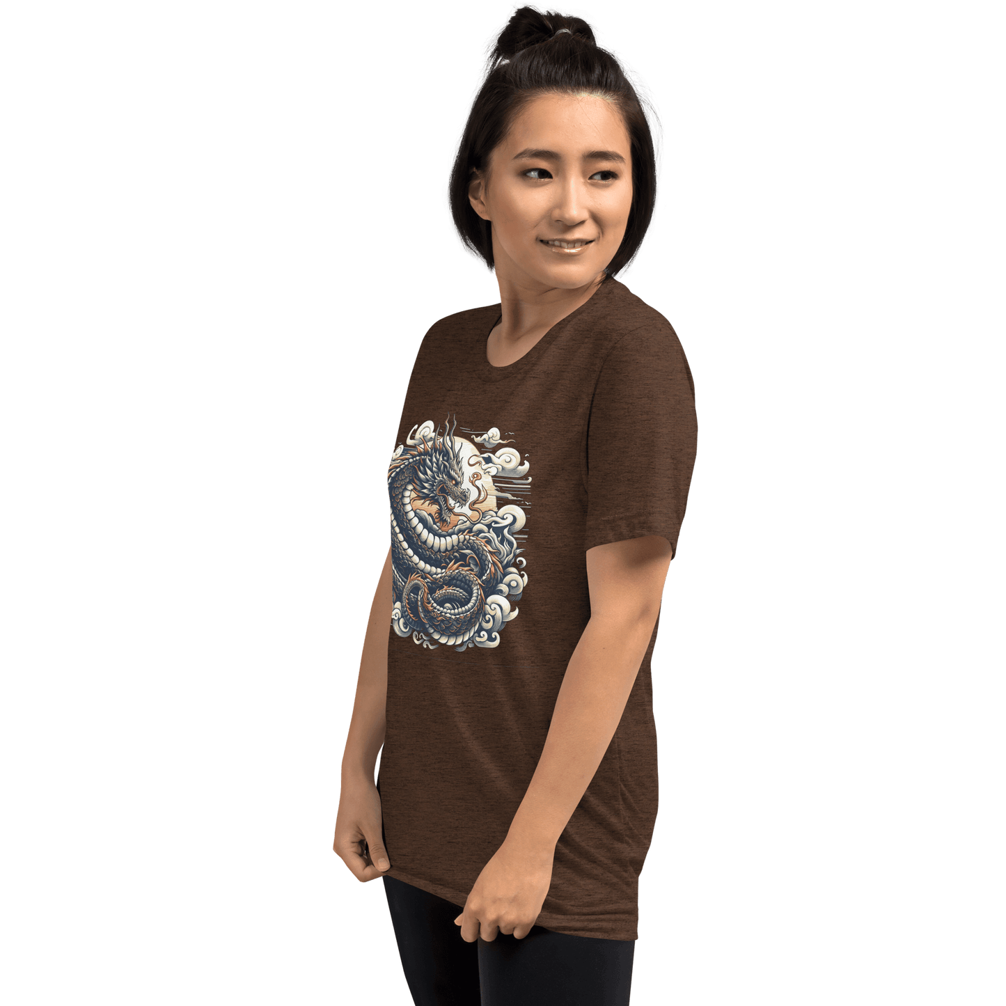 Kurzärmeliges Tri Blend T-Shirt "Drache" - Artexio