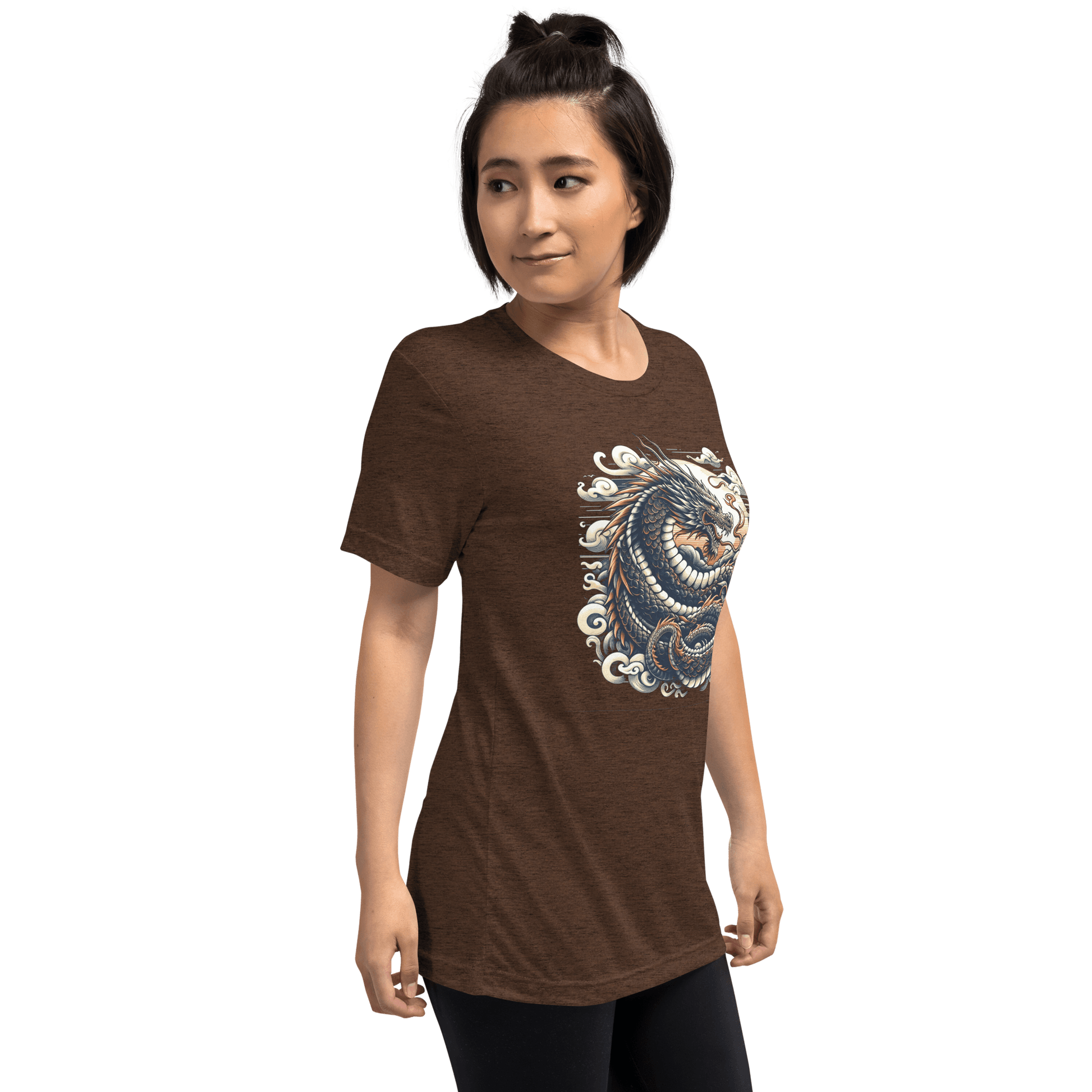 Kurzärmeliges Tri Blend T-Shirt "Drache" - Artexio