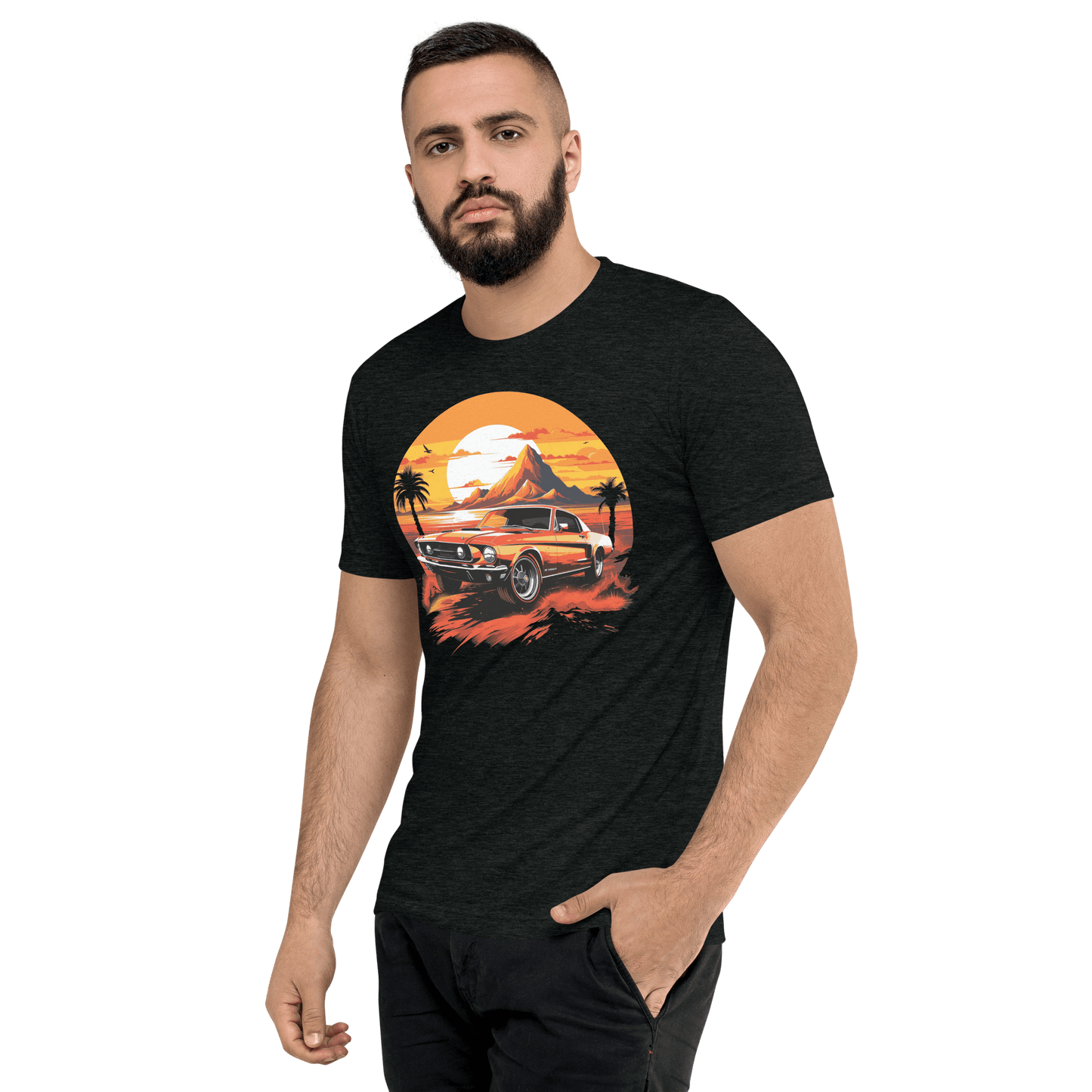 Short-sleeved tri-blend T-shirt "Ford Mustang"