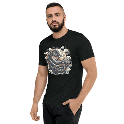 Kurzärmeliges Tri Blend T-Shirt "Drache" - Artexio