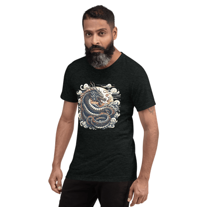 Kurzärmeliges Tri Blend T-Shirt "Drache" - Artexio