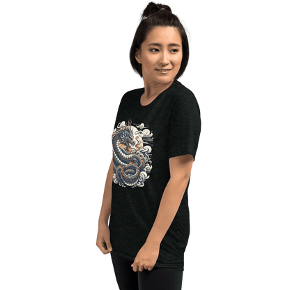 Kurzärmeliges Tri Blend T-Shirt "Drache" - Artexio