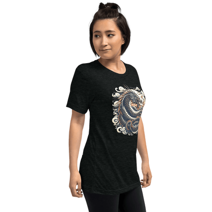 Kurzärmeliges Tri Blend T-Shirt "Drache" - Artexio