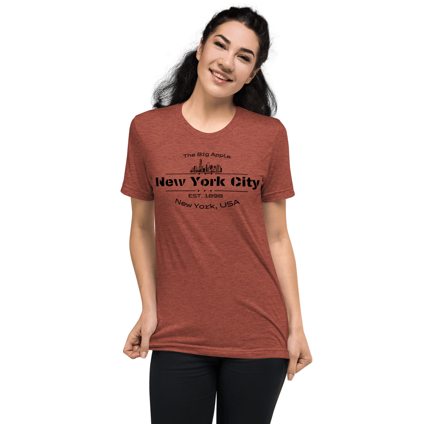 Kurzärmeliges Tri Blend T-Shirt "New York City" - Artexio