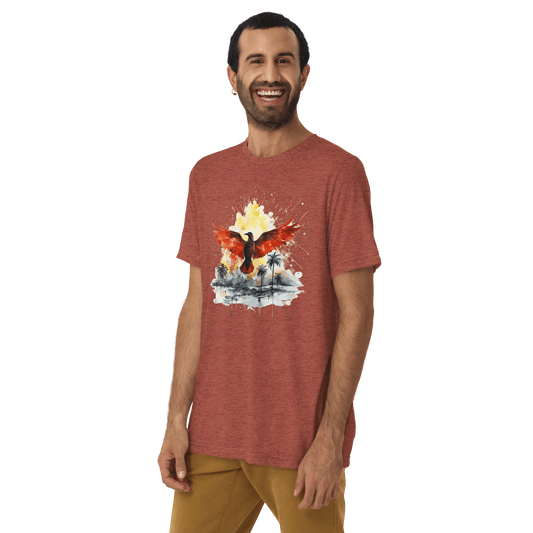 Kurzärmeliges Tri Blend T-Shirt "Firebird" - Artexio