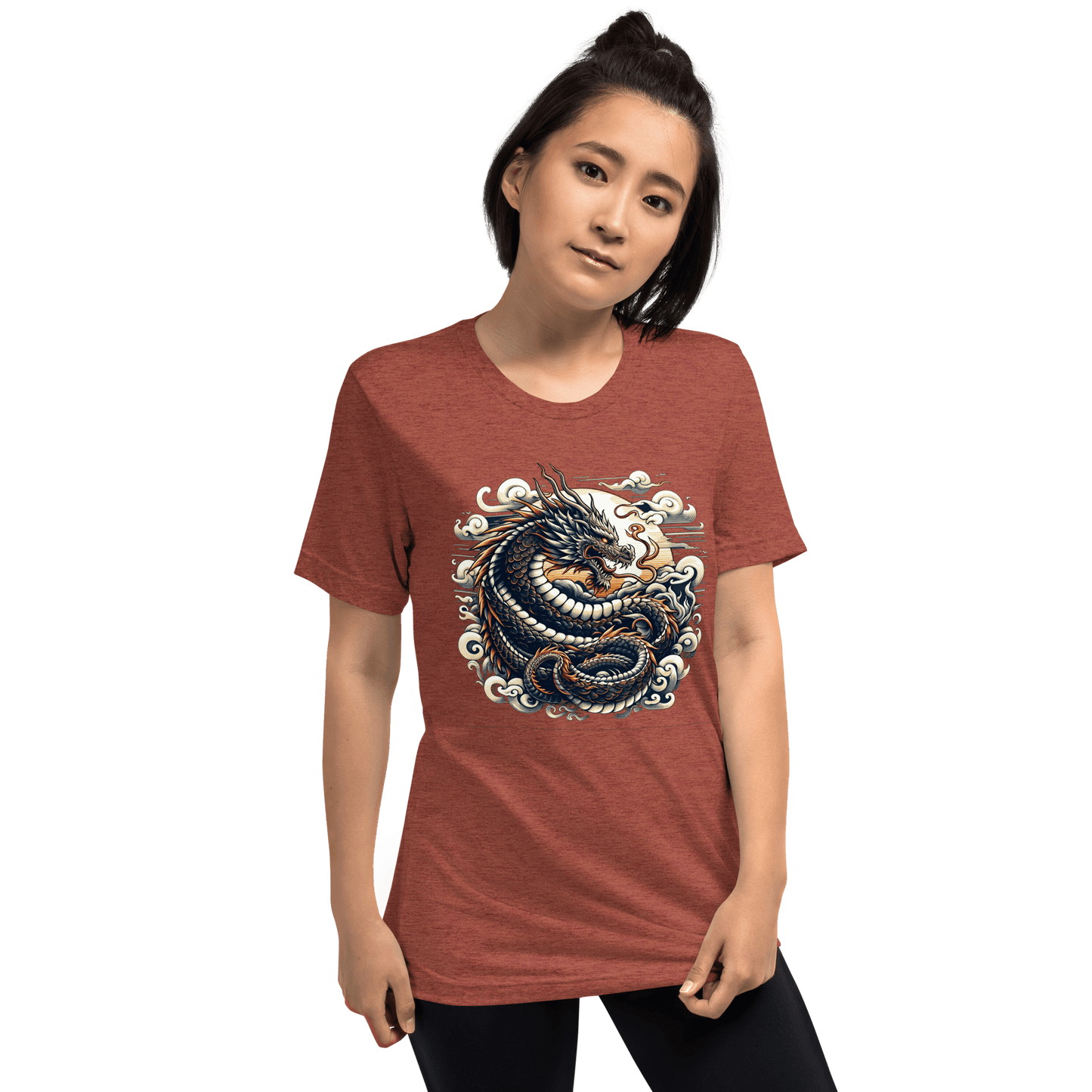 Kurzärmeliges Tri Blend T-Shirt "Drache" - Artexio