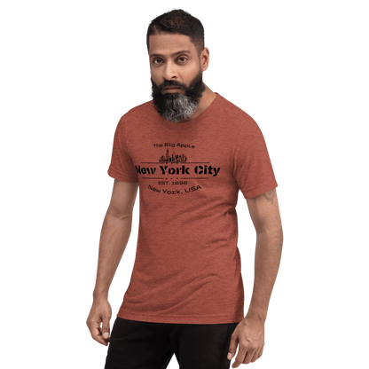 Kurzärmeliges Tri Blend T-Shirt "New York City" - Artexio