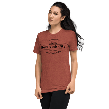 Kurzärmeliges Tri Blend T-Shirt "New York City" - Artexio