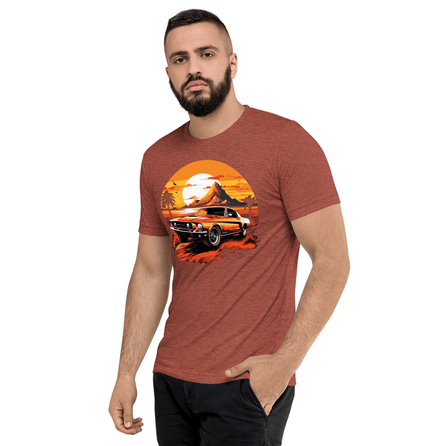 Short-sleeved tri-blend T-shirt "Ford Mustang"