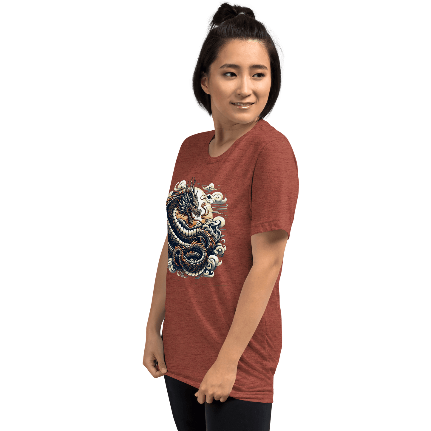 Kurzärmeliges Tri Blend T-Shirt "Drache" - Artexio