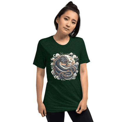 Kurzärmeliges Tri Blend T-Shirt "Drache" - Artexio