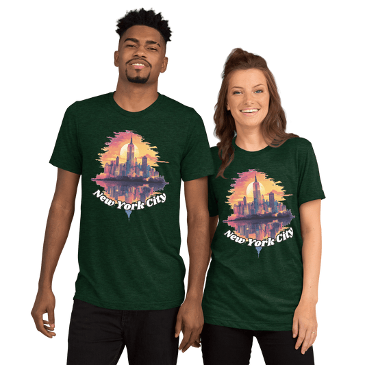 Kurzärmeliges Tri-Blend T-Shirt "New York City" - Artexio