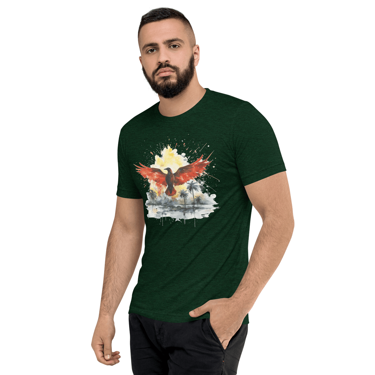 Kurzärmeliges Tri Blend T-Shirt "Firebird" - Artexio