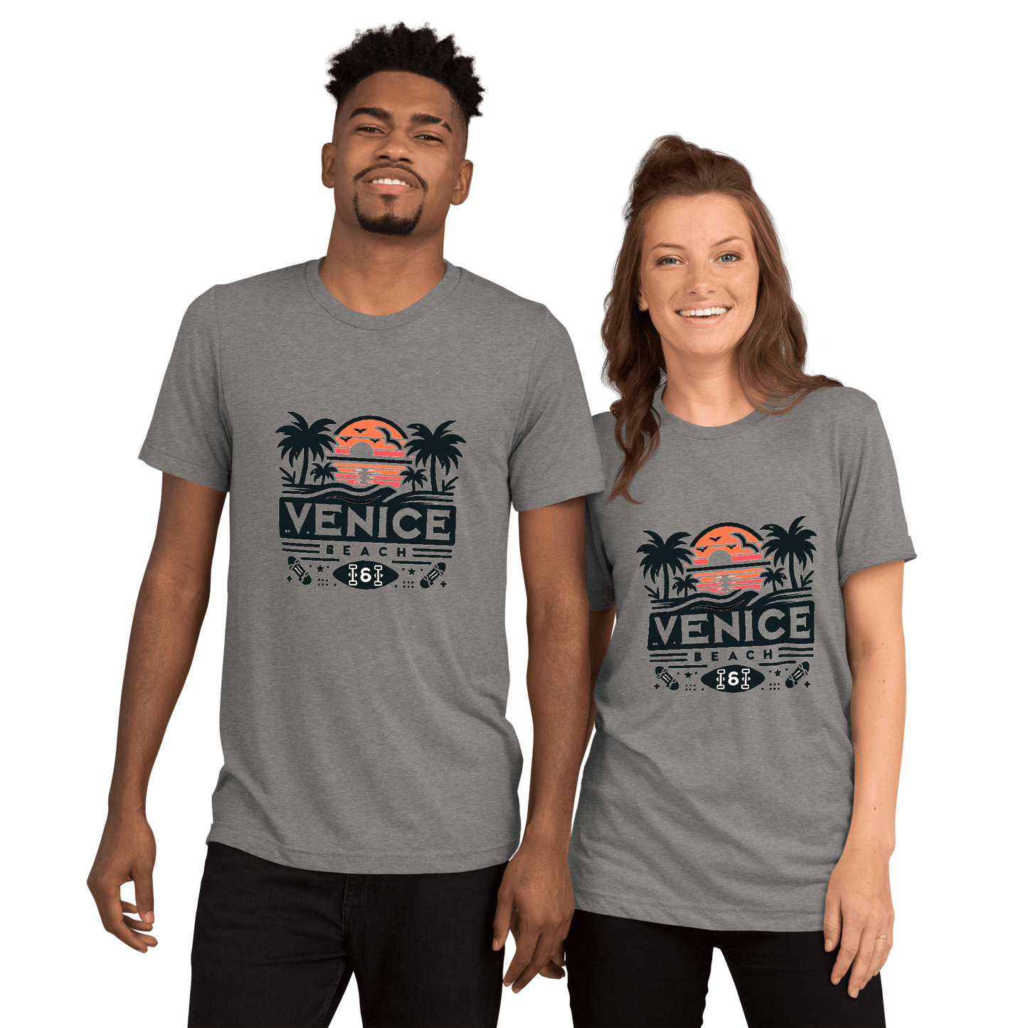 Kurzärmeliges Tri Blend T-Shirt "Venice Beach" - Artexio