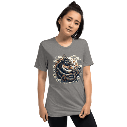 Kurzärmeliges Tri Blend T-Shirt "Drache" - Artexio