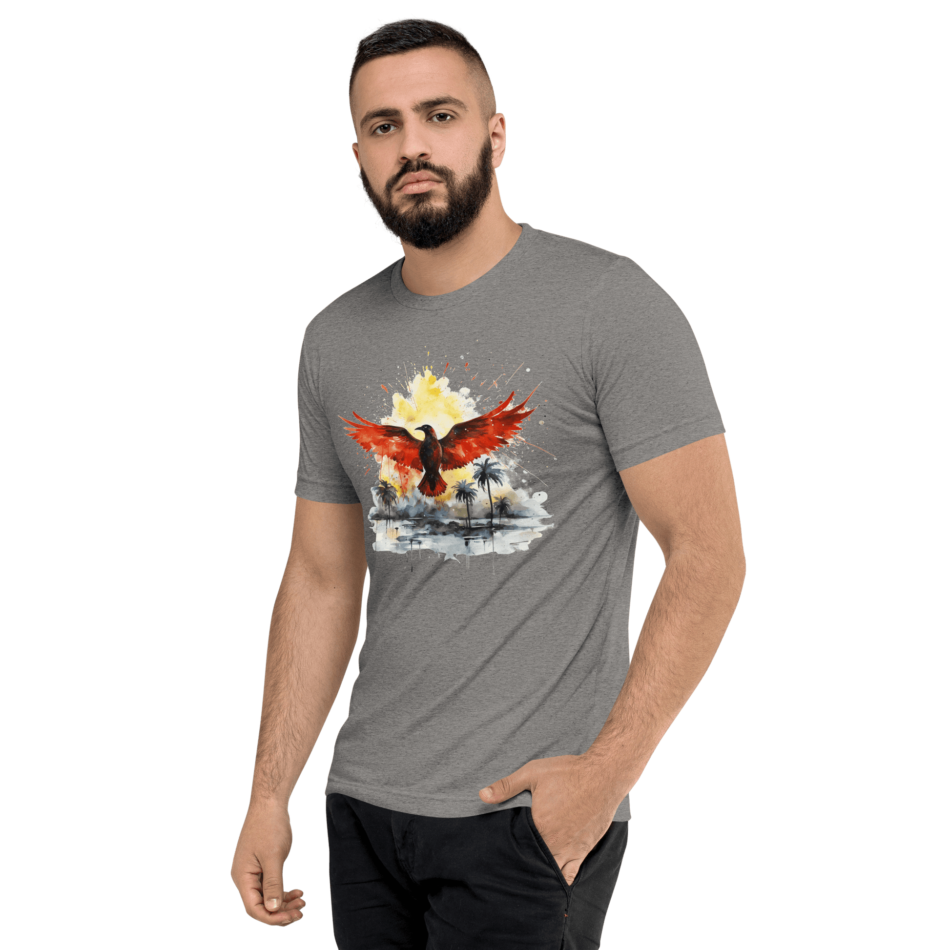 Kurzärmeliges Tri Blend T-Shirt "Firebird" - Artexio