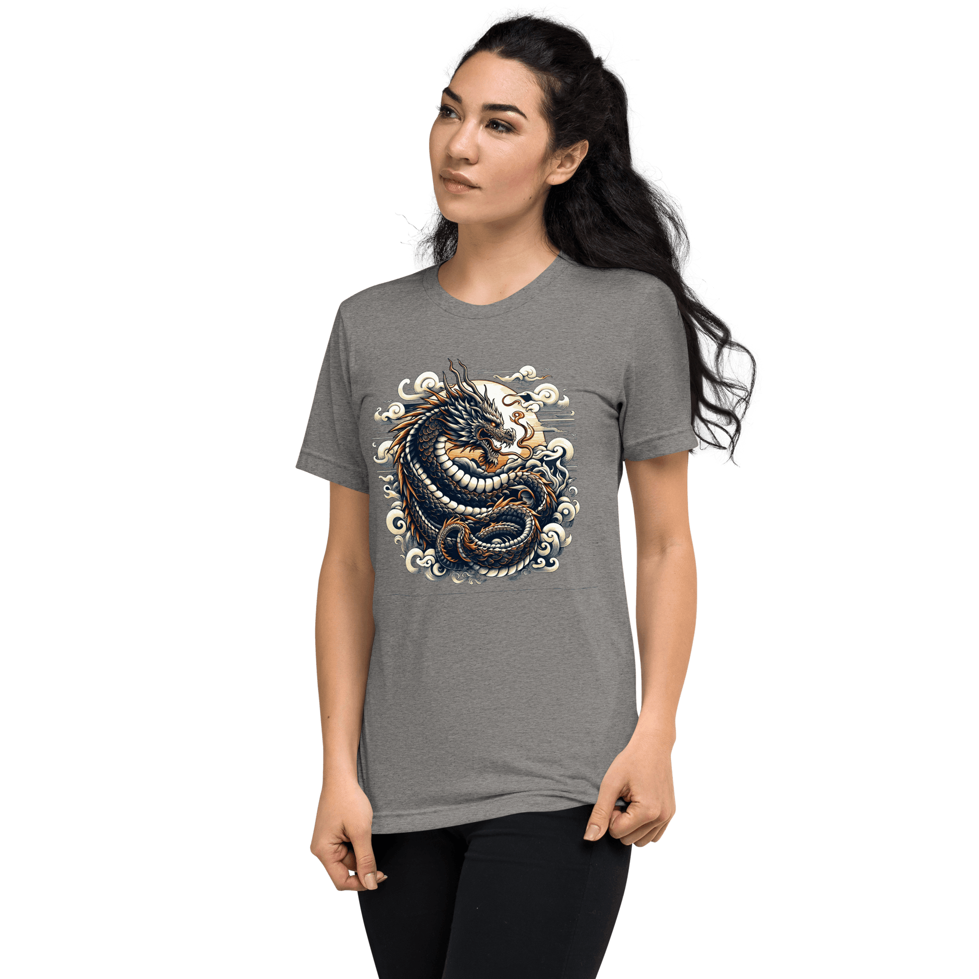 Kurzärmeliges Tri Blend T-Shirt "Drache" - Artexio