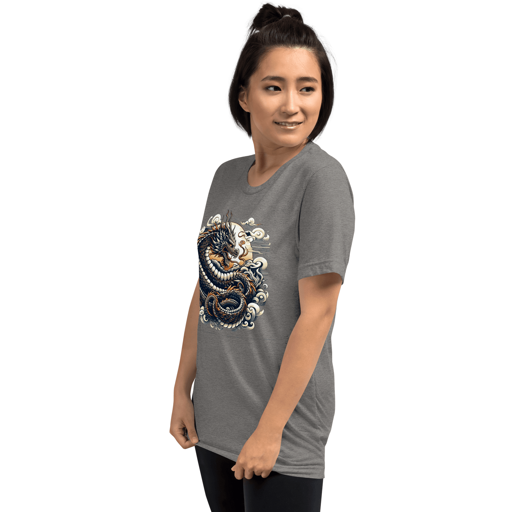 Kurzärmeliges Tri Blend T-Shirt "Drache" - Artexio