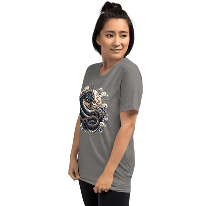 Kurzärmeliges Tri Blend T-Shirt "Drache" - Artexio