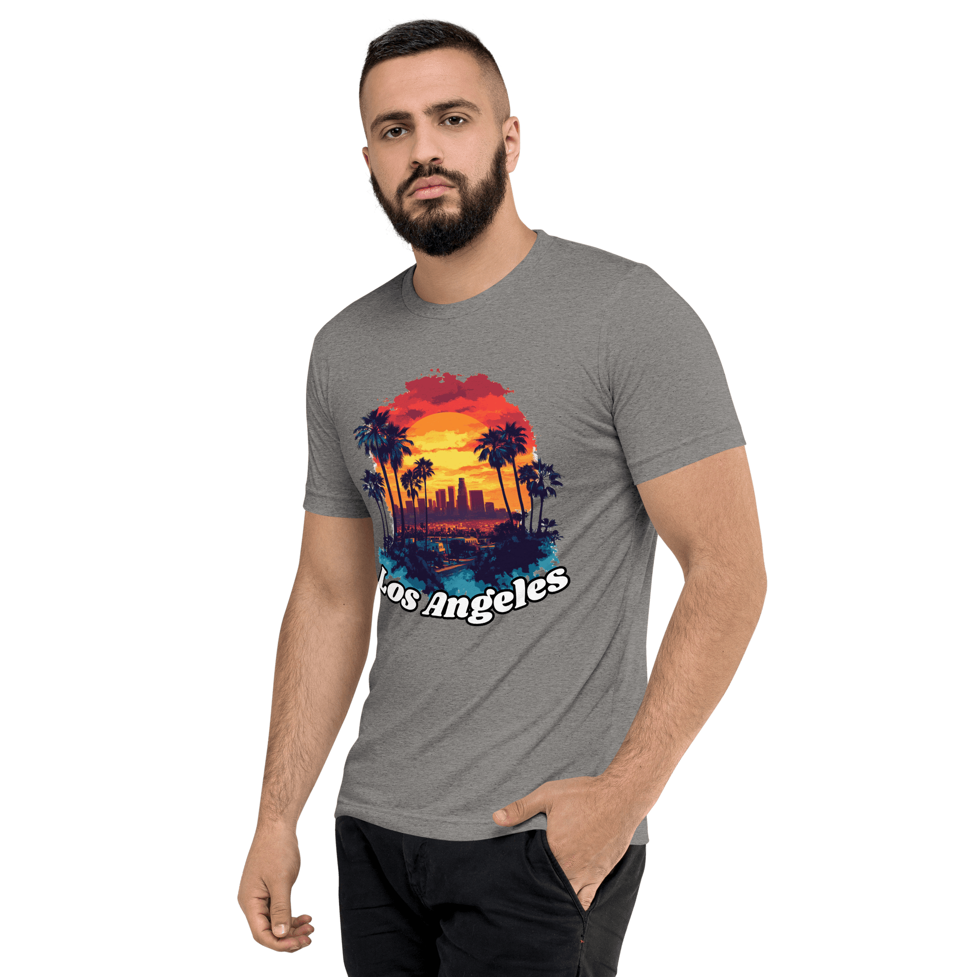 Kurzärmeliges Tri-Blend T-Shirt "Los Angeles" - Artexio