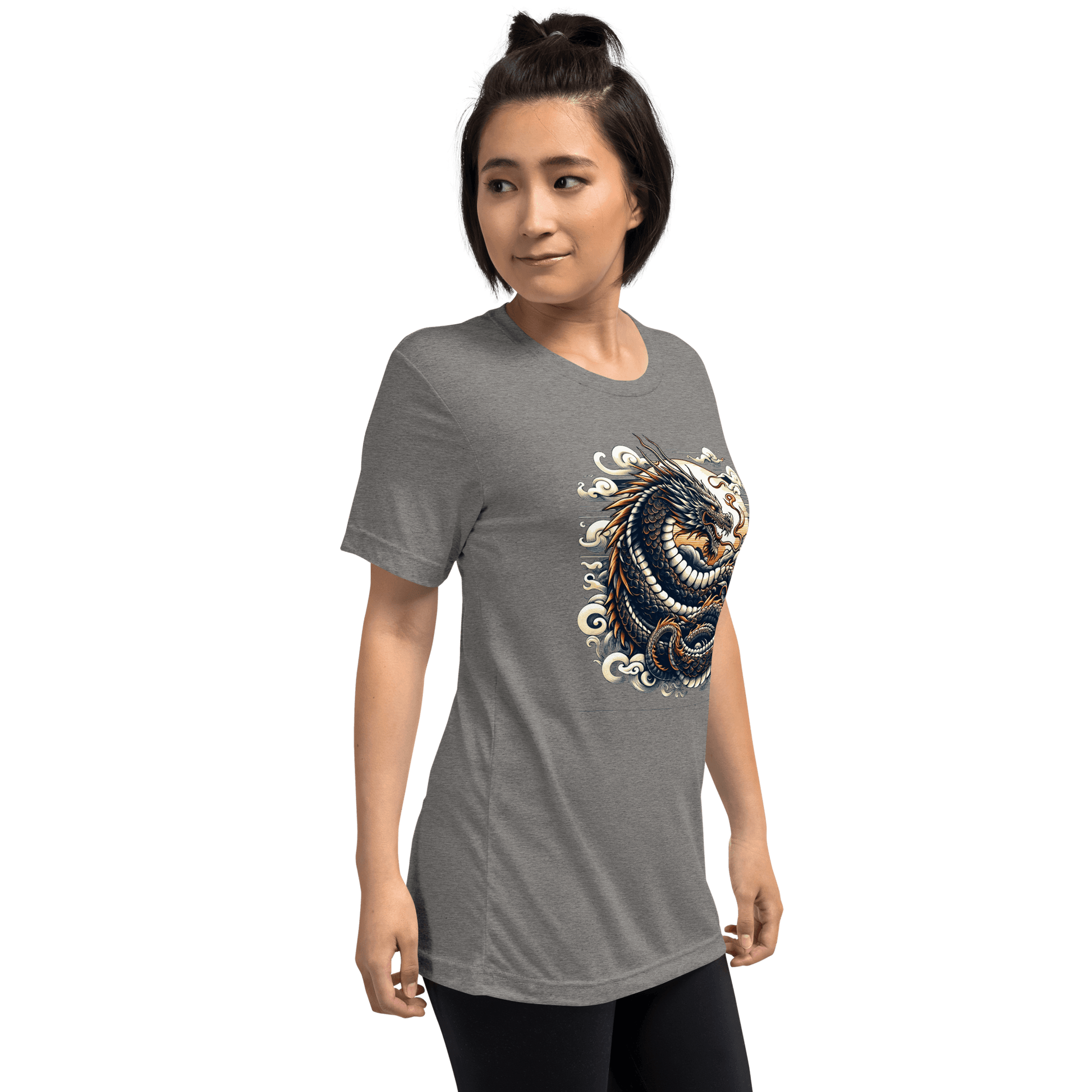 Kurzärmeliges Tri Blend T-Shirt "Drache" - Artexio