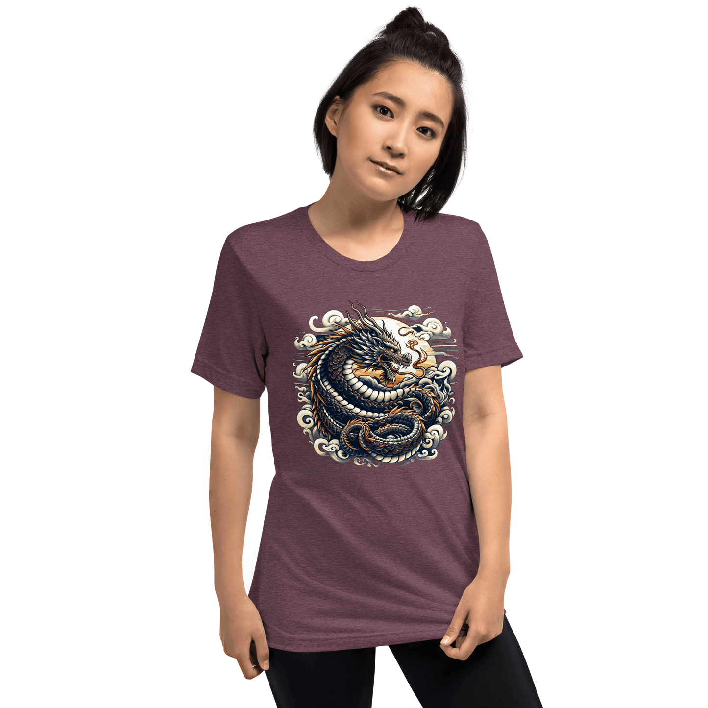 Kurzärmeliges Tri Blend T-Shirt "Drache" - Artexio