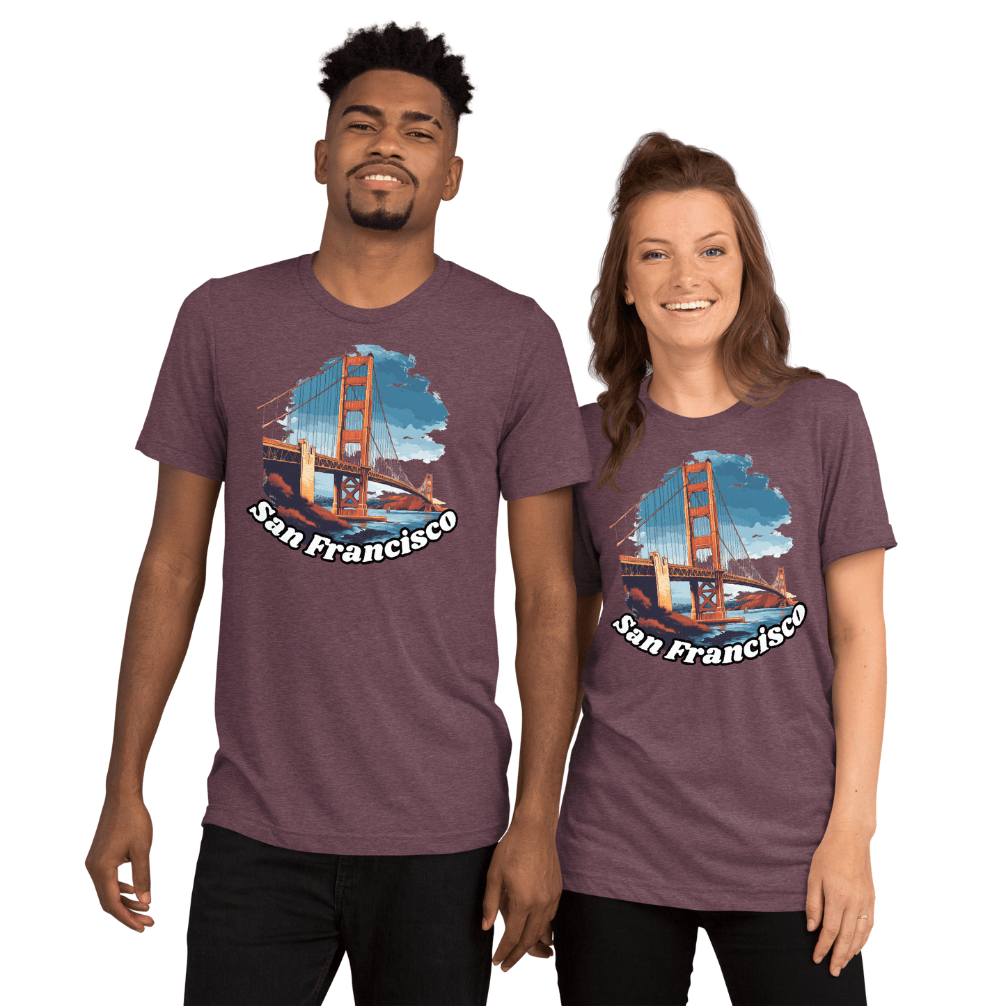 Kurzärmeliges Tri-Blend T-Shirt "San Francisco" - Artexio