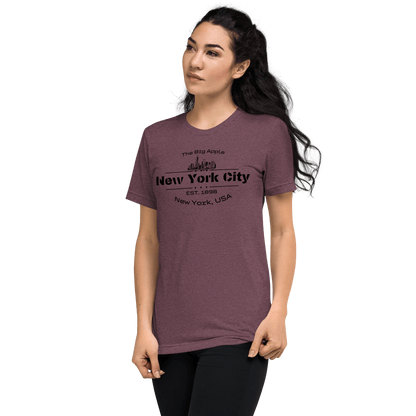 Kurzärmeliges Tri Blend T-Shirt "New York City" - Artexio