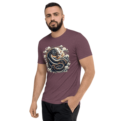 Kurzärmeliges Tri Blend T-Shirt "Drache" - Artexio