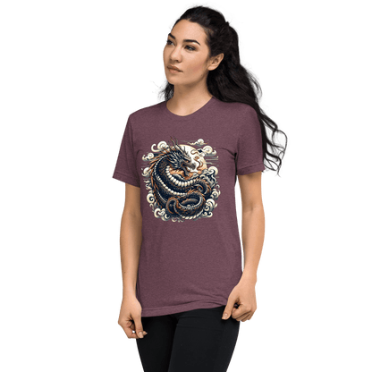 Kurzärmeliges Tri Blend T-Shirt "Drache" - Artexio